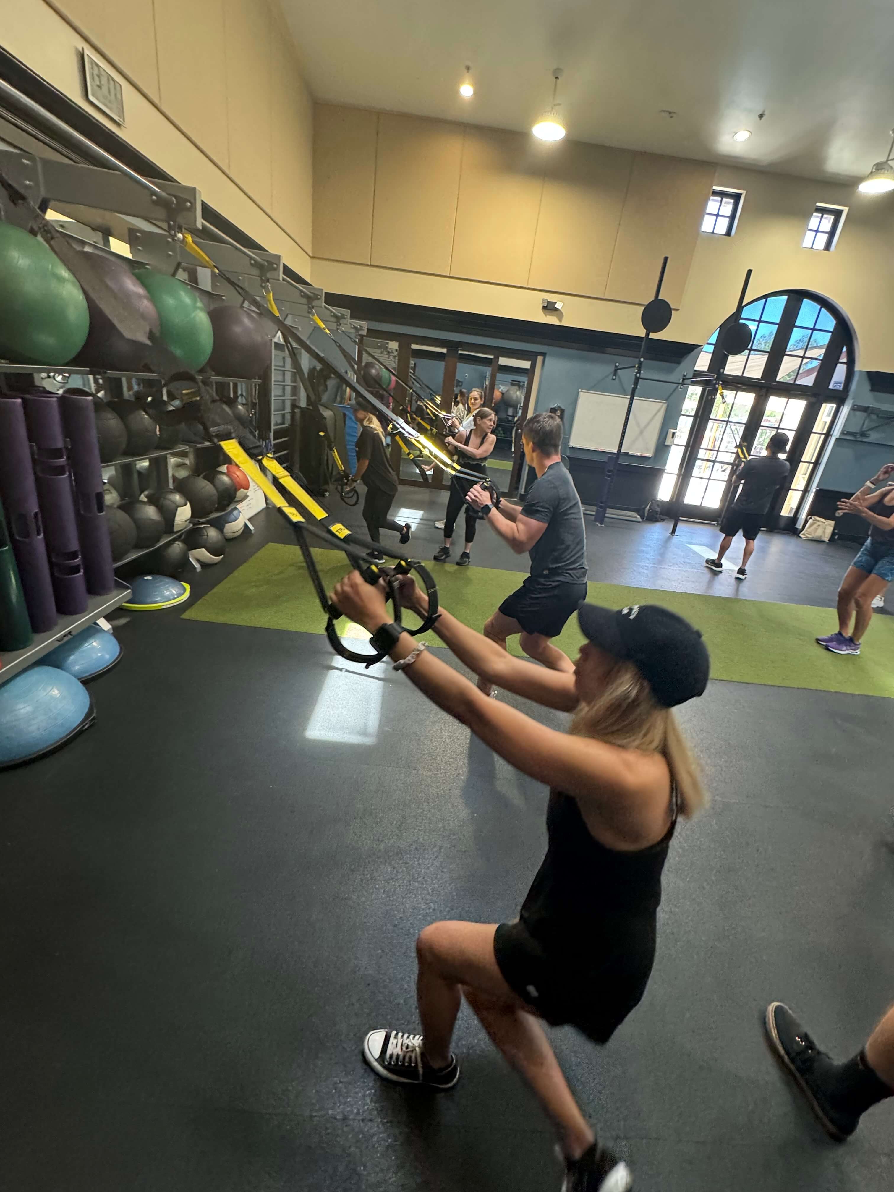 Working out on a stability ball